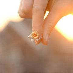 Sunflower Bee Fidget Ring